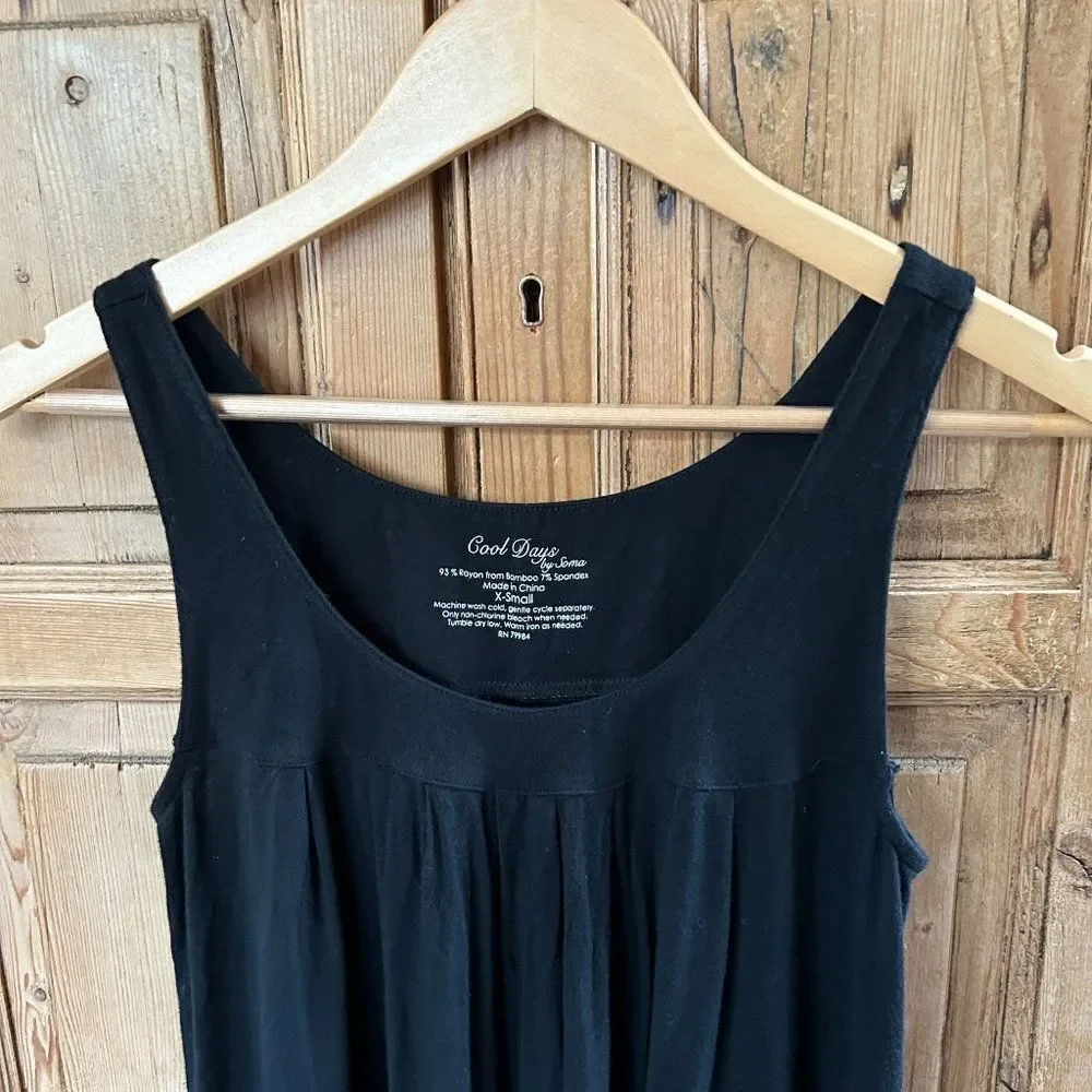 Cool‎ Days by Soma XS Black Sleep Dress Tank Top Bamboo Cooling Material